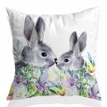Spring Peach Rabbit Cushion Cover 45x45cm for Sofa Decor, Car, Bedside - Axyaa
