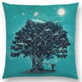 Cute Ghost Sailboat Whale Diver Cushion Cover by Axyaa