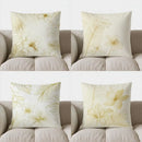 Axyaa Golden Floral & Palm Leaf Print Pillow Cover for Sofa, Bedroom, Car