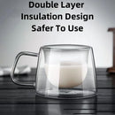 Axyaa Double Wall Glass Coffee Mug Tea Milk Juice Cup Thermo Insulated