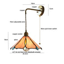 Axyaa Tiffany Yellow Glass Wall Sconce LED Light Fixture Copper Pull Chain