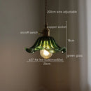 Axyaa Green Stripe Glass Pendant Lamp for Home Decor and Lighting