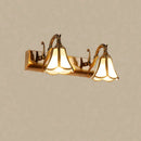Axyaa Vintage Golden Wall Light with Trumpet Glass Shade