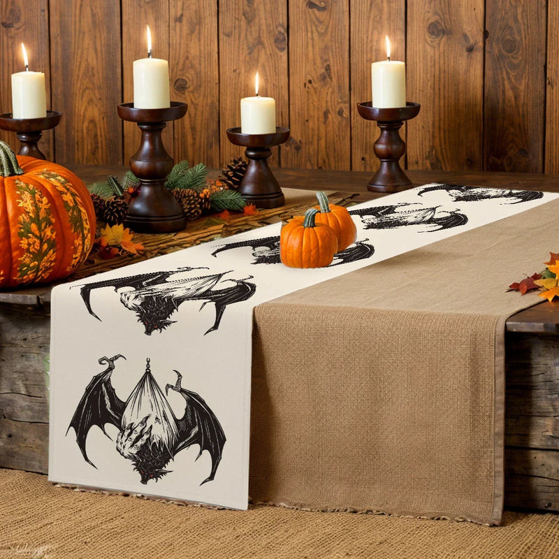 Axyaa Bat Sun Hand Table Runner for Farmhouse Dining and Wedding Party Decor