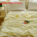 Axyaa Embroidered Summer Quilt | Washable Cotton | Lightweight Single/Double Bed