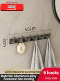 Axyaa Space Aluminum Kitchen and Bathroom Storage Hook Rack