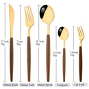 Axyaa Stainless Steel Wooden Handle Cutlery Set
