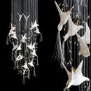 Axyaa Modern Glass Pendant Chandelier for Living Room Hotel Villa Lobby & Duplex Buildings.