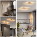 Axyaa Modern Slim LED Wall Sconce 16W Integrated Black Gold Brass Nordic Wall Lamp