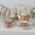 Axyaa Vintage Breakfast Tea Set: Cup, Teapot - Ideal Gift for Birthdays, Weddings.