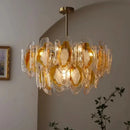 Axyaa Vintage Amber Glass Chandelier - Mid-Century American Style Lighting