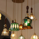 Axyaa Colorful Glass Copper LED Pendant Lights for Kitchen Bedroom Living Room