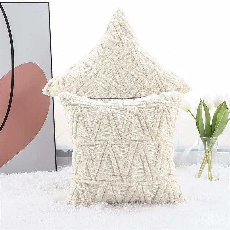 Axyaa Short Plush Cushion Cover Set for Autumn Home Decor