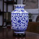 Axyaa Blue & White Ceramic Vase - Thin Bodied Porcelain Classical Ornaments