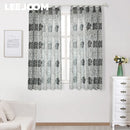 Axyaa European Style Floral Jacquard Tulle Curtains for Living Room and Bedroom