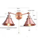 Axyaa Industrial Vintage LED Wall Light - 2 Heads Gold Loft Iron Lamparas De Pared