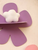Axyaa Pink Purple Flower Wall Shelf: Kids Room Storage Rack, Floral Wall Hanging Decor