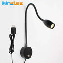 Axyaa Dimmable LED Reading Wall Lamp: Nordic Style Bedside Sconce, Gooseneck Design