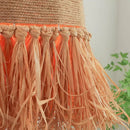 Rattan Woven Pendant Light Chandelier for Retro Dining Room, Axyaa Wabi Sabi Style
