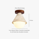 Axyaa Yellow Travertine LED Ceiling Light: Wabi Sabi Home Decor Fixture