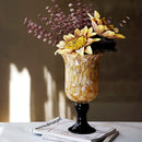 Axyaa Amber Glass Vase: French-Style Elegance for Living Room Décor
