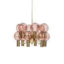 Axyaa Pink Glass Pendant Light: Modern LED Lamp for Luxurious Living Room Setting