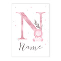 Pink Heart Cloud Custom Name Canvas Print by Axyaa - Nursery Wall Art for Girls