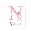 Pink Heart Cloud Custom Name Canvas Print by Axyaa - Nursery Wall Art for Girls