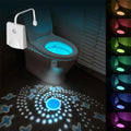 Axyaa Motion Sensor Toilet Light with Star Projection & 16 Colors - Rechargeable LED Night Light