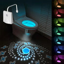 Axyaa Motion Sensor Toilet Light with Star Projection & 16 Colors - Rechargeable LED Night Light