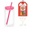 Axyaa Snow Globe Tumbler Cup with Straw - Reusable Double-Layer Water Cup