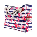 Axyaa Striped Canvas Beach Tote: Foldable, Lightweight, Water-Resistant Travel Bag