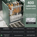 Axyaa Condiments Pull Basket - Aluminum Alloy Cabinet Organizer & Knife Holder