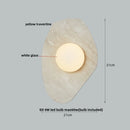 Axyaa Bulgari Stone LED Wall Lights Wabi Sabi White Glass Ball Sconce for Bedroom