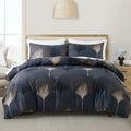 Leaf Plant Duvet Set, Boho Quilt Cover, Home Bedding by Axyaa