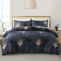 Leaf Plant Duvet Set, 2/3pc Polyester Bedding for Single King Bed by Axyaa