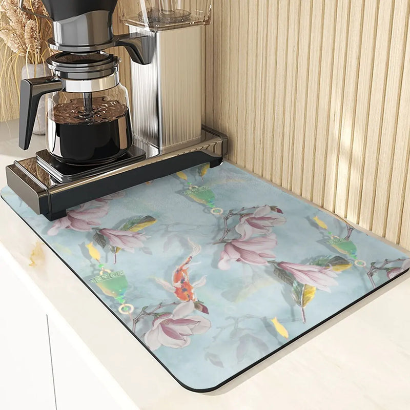 Floral Pattern Kitchen Coasters Set by Axyaa