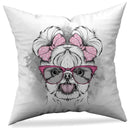 Axyaa Animal Print Pillowcase in Peach Skin Fabric - Modern Simple Cartoon Design