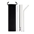 Axyaa Stainless Steel Bubble Tea Straw Set with Cleaner Brush