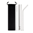 Axyaa Stainless Steel Bubble Tea Straw Set with Cleaner Brush