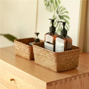 Axyaa Seagrass Rattan Basket Wicker Storage Box Organizer Closet Cosmetic Container