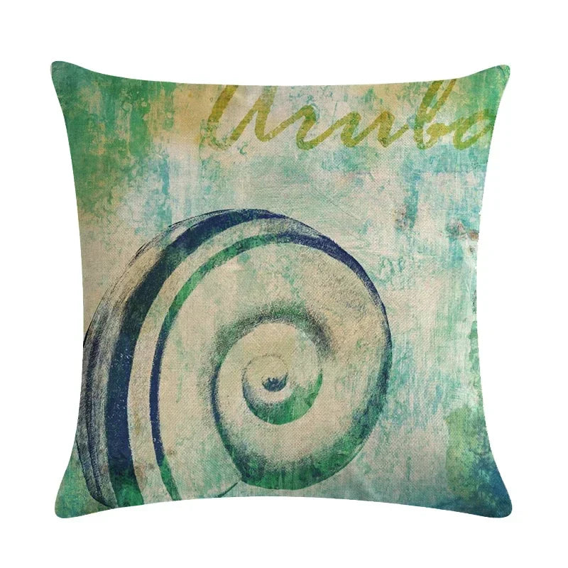Axyaa Starfish Conch Linen Pillowcase 45*45cm