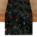 Axyaa Black Cats Butterflies Table Runner for Farmhouse Dining and Wedding Party