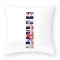 Axyaa Striped Alphabet Decorative Cushion Cover in Blue and White, 45x45cm