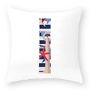 Axyaa Striped Alphabet Decorative Cushion Cover in Blue and White, 45x45cm