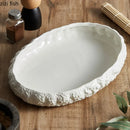 Axyaa Rock Ceramic Main Dish Plate: Creative Pure White Tableware