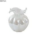 Axyaa Glass Vase: Pumpkin Flower Bud Shape Plant Pots for Table Decor