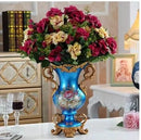 Axyaa European Resin Vase with Artificial Flower Figurines for Home & Office Decor