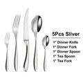 Axyaa Silver Stainless Steel 304 Dinner Set 25Pcs Western Cutlery Kitchen Utensils