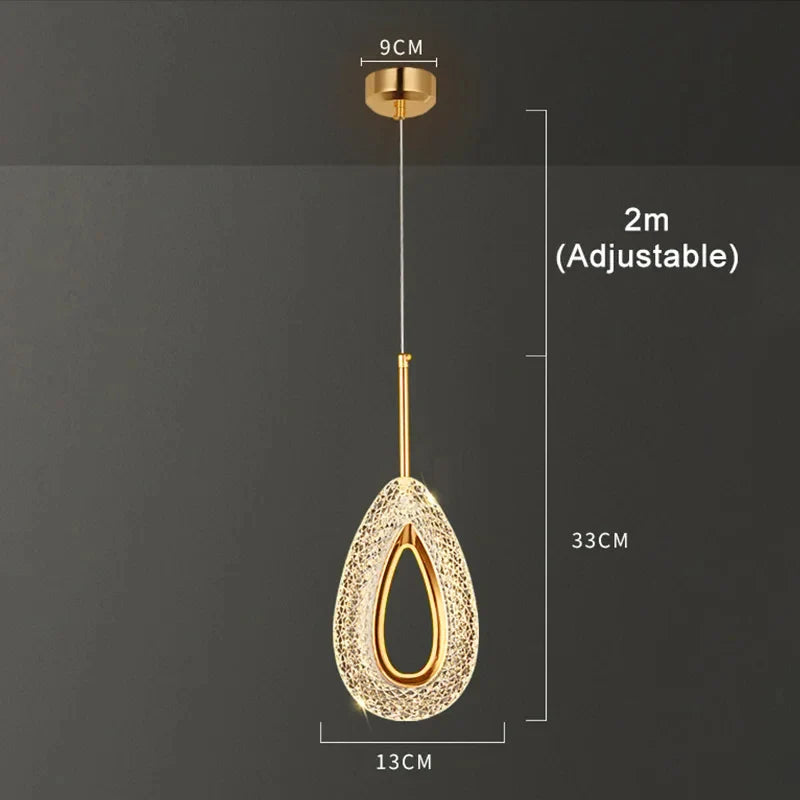 Axyaa Nordic Ring LED Pendant Lights Modern Hanging Lamp for Bedroom and Living Room